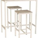 Mesa alta de cocina Yelloo con taburetes. Estructura Metálica