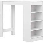 Mesa alta de cocina moderna con estantes laterales